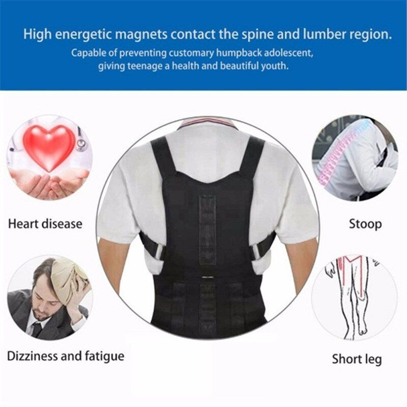 Adjustable Magnetic Posture Back Support Corrector Belt Band Belt  Shoulder Lumbar S Pain Relief Posture Waist Trimmer-