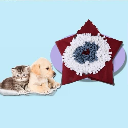 Pet Dog Star Shaped Snuffle Mat Nose Smell Training Blanket Sniffing Pad Slow Feeding Bowl Food Dispenser  Slip Puzzle Toys
