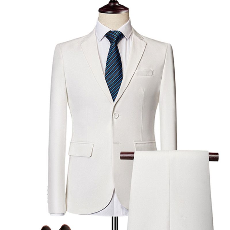 (Dark Green)(Jacket+Pants) Latest Men Luxury Suit Set  Formal Blazers Slim Fit Business Tuxedo 2 Pcs Suit Groom Wedding Dress Man Suit S-6XL RA