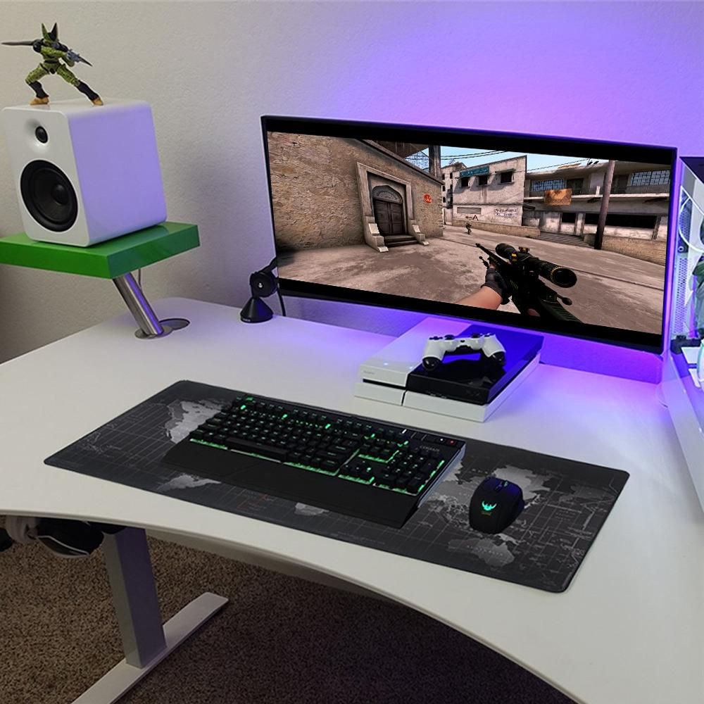 Large Mouse-Pad with World Map Oversized Extended Waterproof Non-slip Keyboard Pad Desk Mat Office Gaming Mouse-Pad 900*400mm