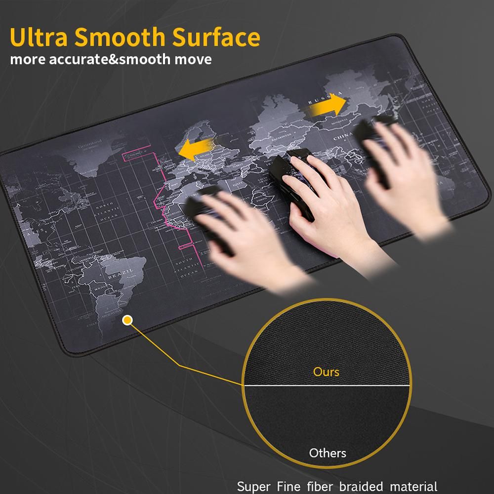 Large Mouse-Pad with World Map Oversized Extended Waterproof Non-slip Keyboard Pad Desk Mat Office Gaming Mouse-Pad 900*400mm