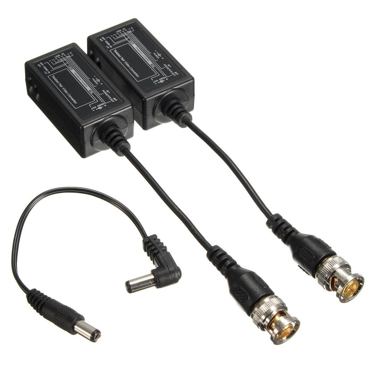 1Pair Male BNC To RJ45 Video Convert CAT5e 6 Cable For CCTV Camera