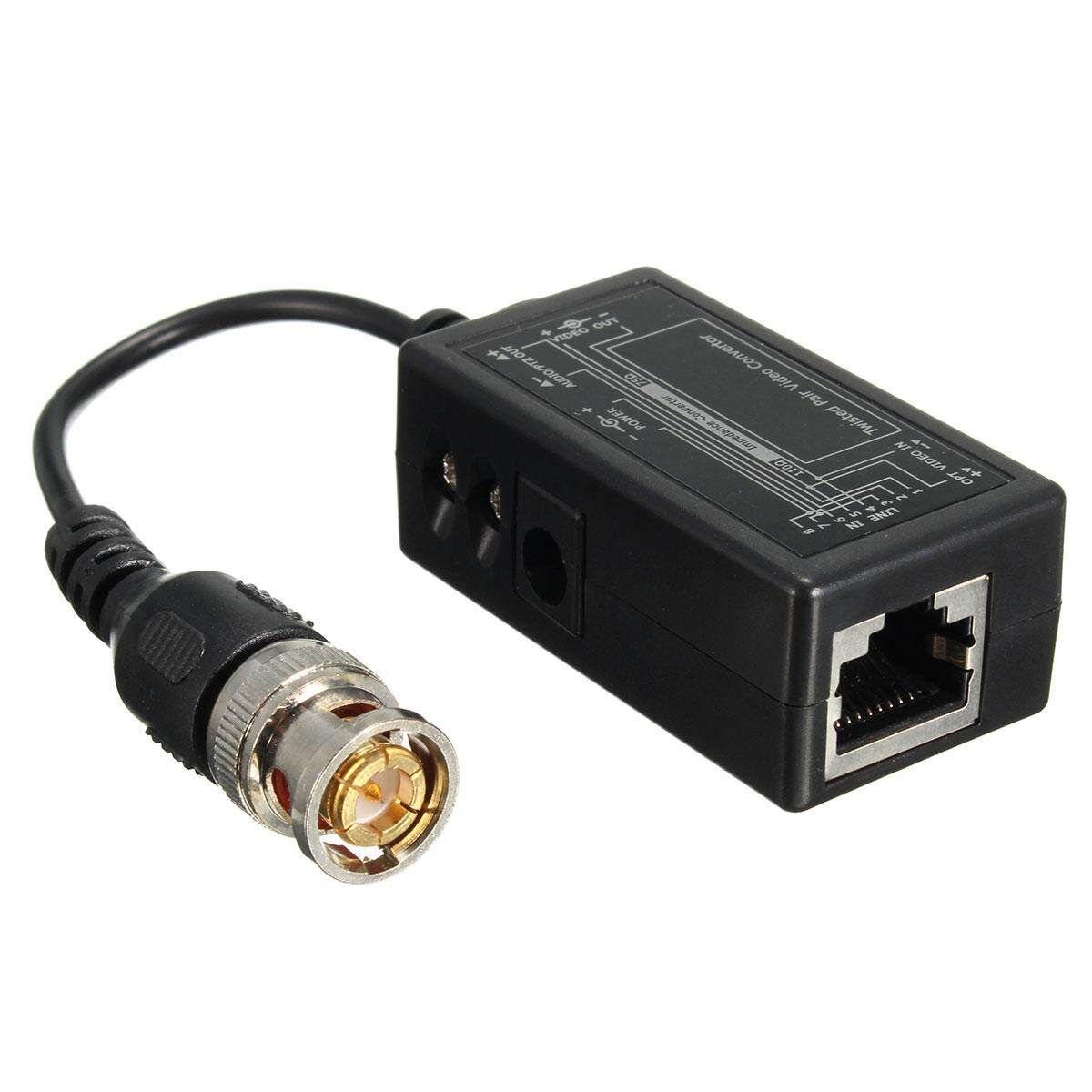 1Pair Male BNC To RJ45 Video Convert CAT5e 6 Cable For CCTV Camera