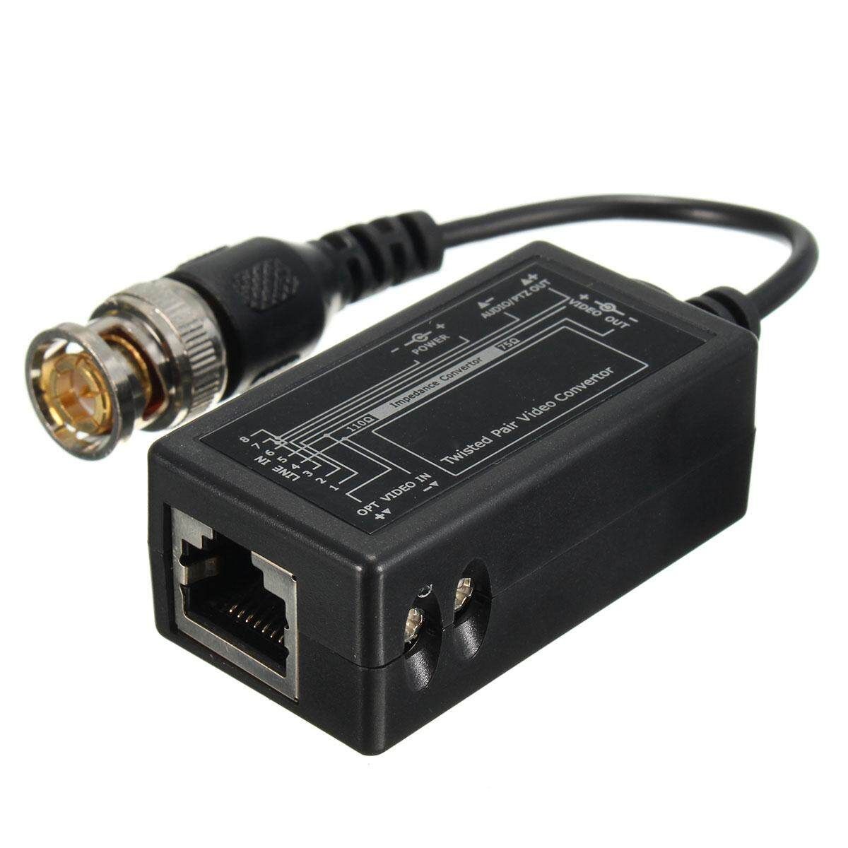 1Pair Male BNC To RJ45 Video Convert CAT5e 6 Cable For CCTV Camera