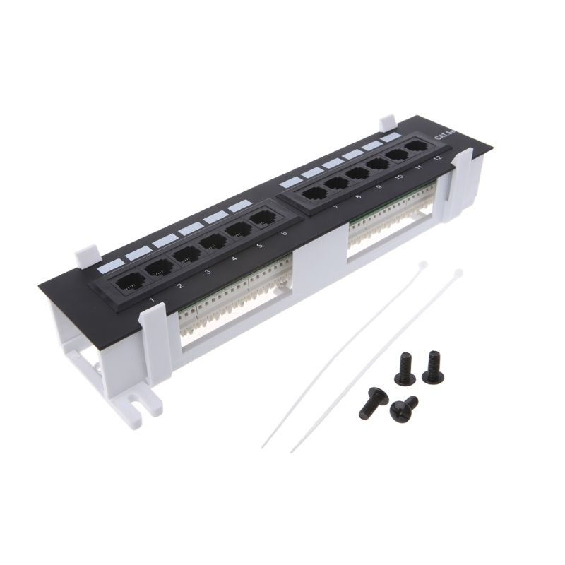 12 Port CAT5 CAT5E Patch Panel RJ45 Networking Wall Mount