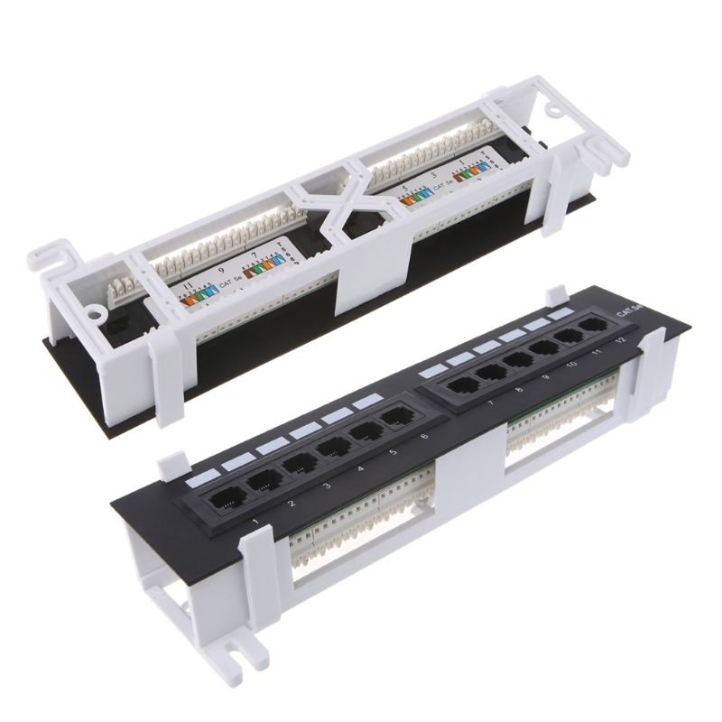 12 Port CAT5 CAT5E Patch Panel RJ45 Networking Wall Mount