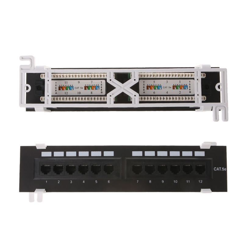 12 Port CAT5 CAT5E Patch Panel RJ45 Networking Wall Mount