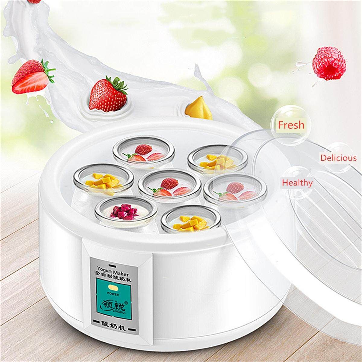Automatic Yoghurt Maker Machine Rice Yogurt Machine With 7 Glass Jars 1.5L