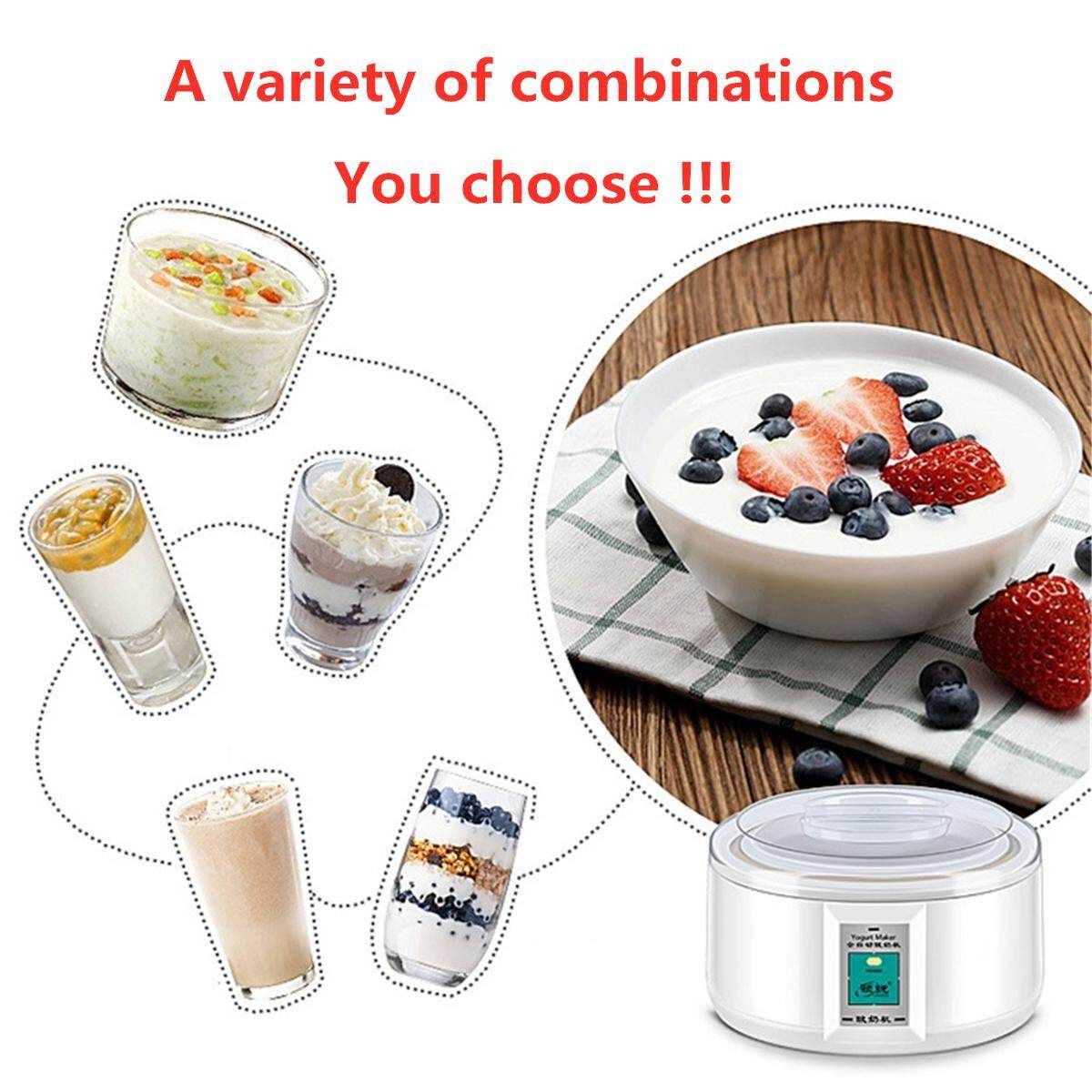 Automatic Yoghurt Maker Machine Rice Yogurt Machine With 7 Glass Jars 1.5L