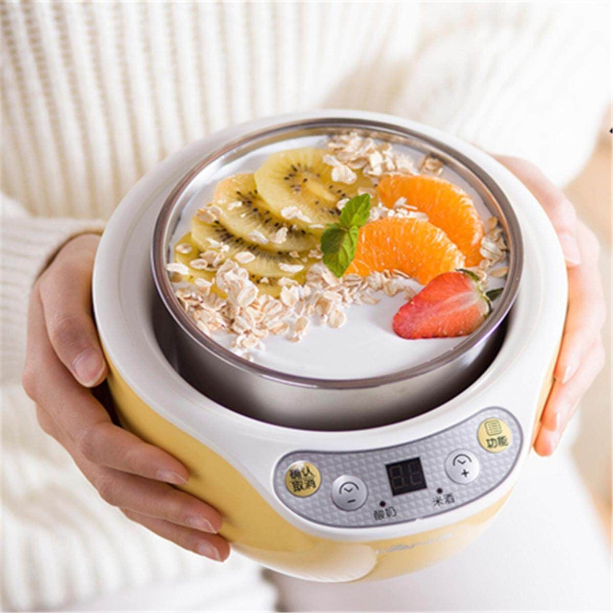 Stainless Steel Electronic Automatic Yogurt Maker Container Machine DIY + 4 Jars