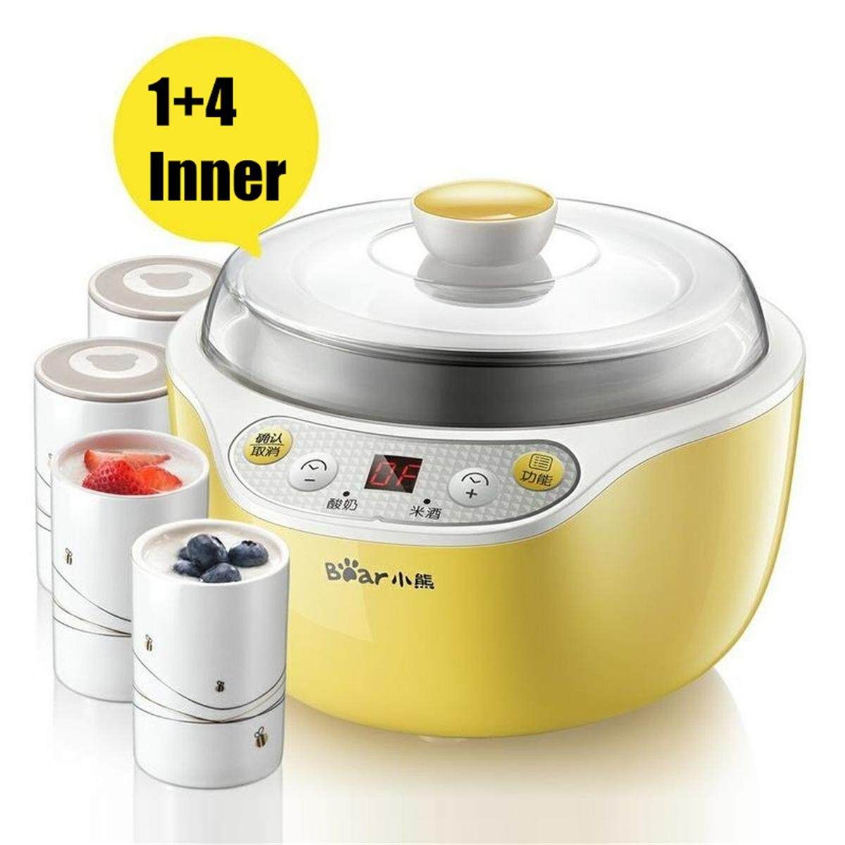Stainless Steel Electronic Automatic Yogurt Maker Container Machine DIY + 4 Jars