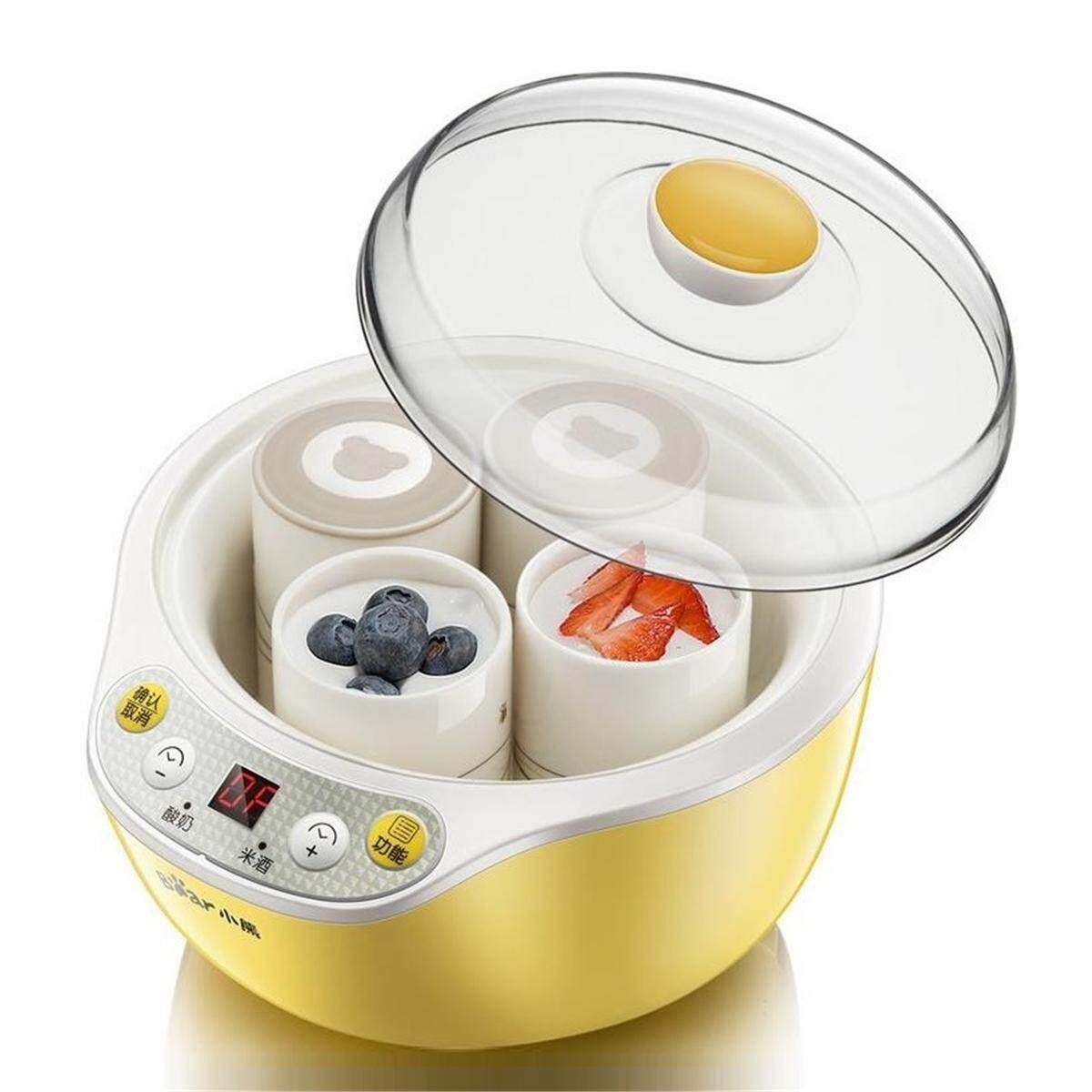 Stainless Steel Electronic Automatic Yogurt Maker Container Machine DIY + 4 Jars