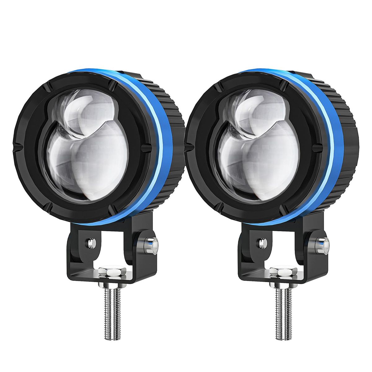 Motorcycle LED Driving Fog Lights 90W White and Amber 4 Light Modes LED Pods Projector Lights Spotlight Replacement for Jeep Motorcycle Tractor Truck ATV UTV SUV Boat (2 Pack)