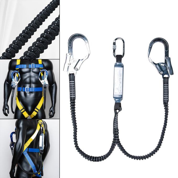 Safety Harness Belt Fall Protection 25KN Elastic Double Belt Buffer