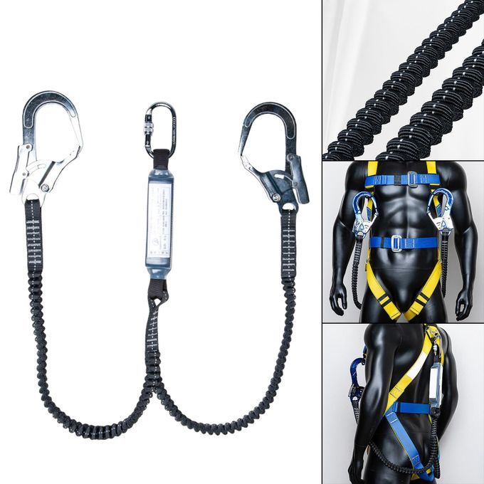 Safety Harness Belt Fall Protection 25KN Elastic Double Belt Buffer