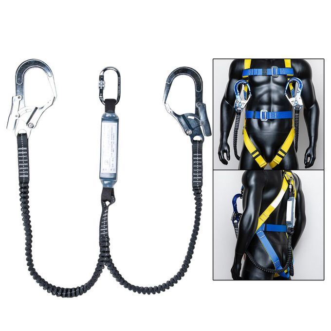 Safety Harness Belt Fall Protection 25KN Elastic Double Belt Buffer