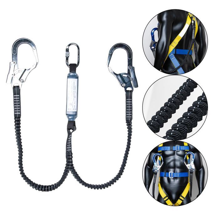Safety Harness Belt Fall Protection 25KN Elastic Double Belt Buffer