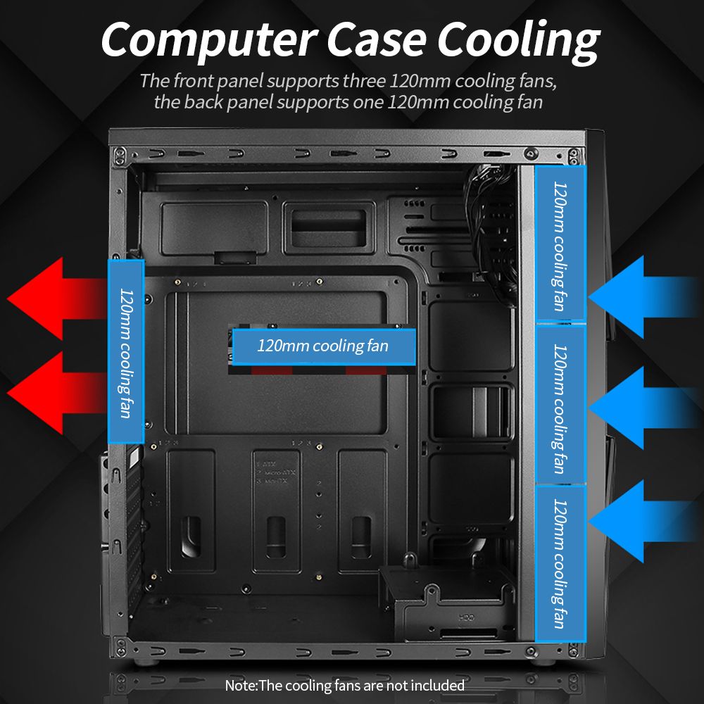 Desktop Computer Case ATX Full-view Side Transparent PC Case