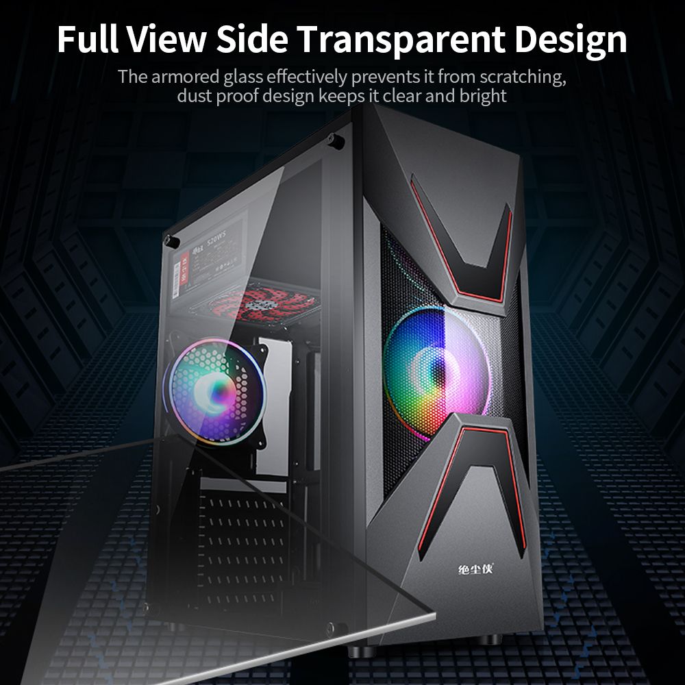Desktop Computer Case ATX Full-view Side Transparent PC Case