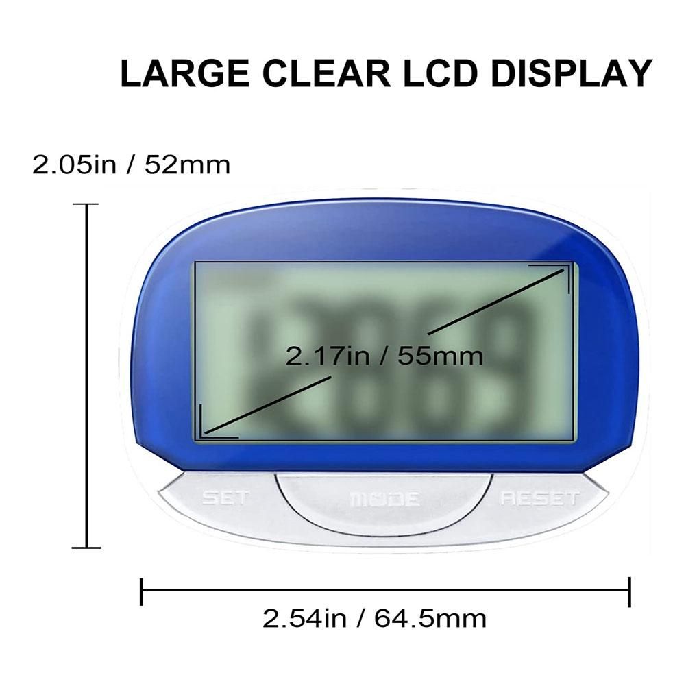 1Pcs Pedometer 3D Step Counter for Walking Portable Step Tracker Accurate Step Counter with Display-Blue