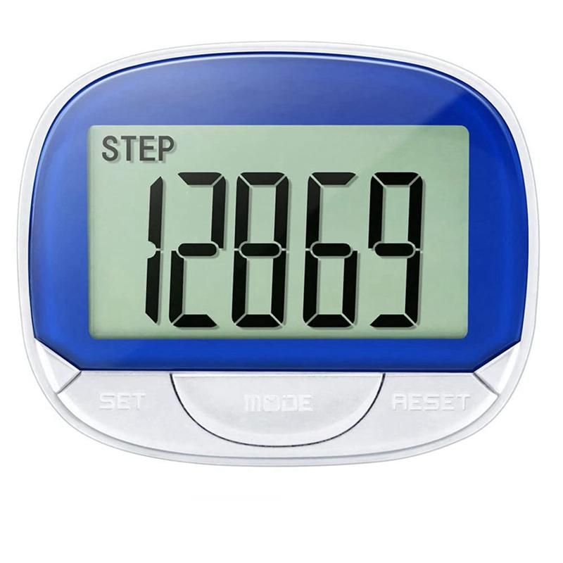 1Pcs Pedometer 3D Step Counter for Walking Portable Step Tracker Accurate Step Counter with Display-Blue