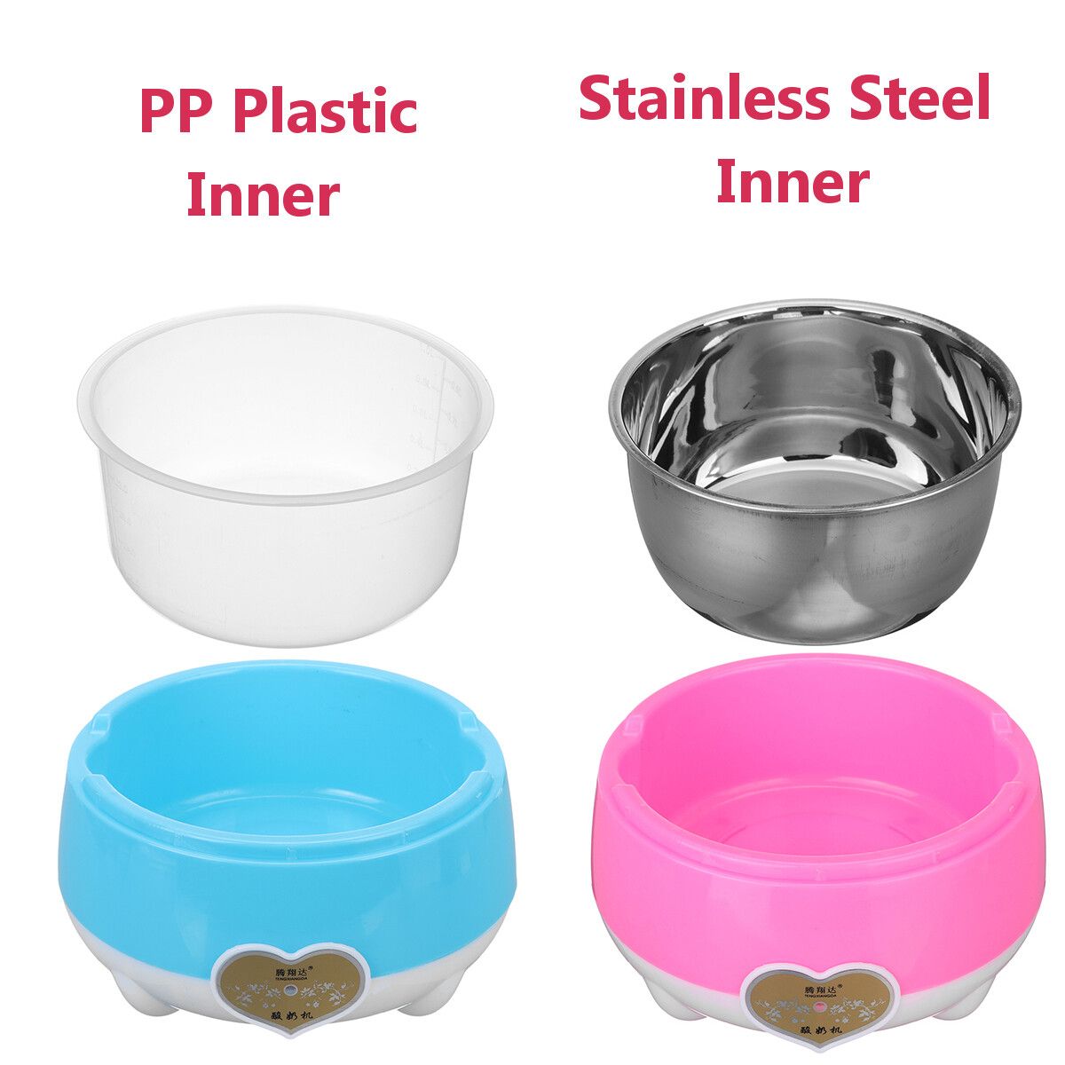220V 1.0L Yogurt Machine Maker Household Fully Automatic Stainless Steel Small Yogurt Machine Kitchen Tools Stainless Steel Inner /Plastic Inner Blue (Stainless Steel)