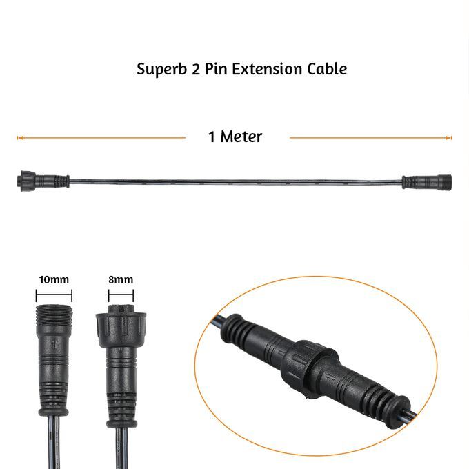Tomshine Extension Cable Wire 5 Pack 1M/ 3.3Ft 2Pin With