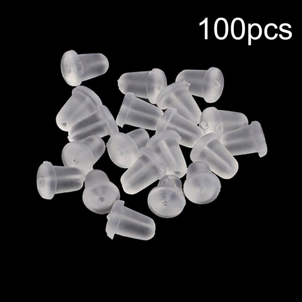 100pcs/lot Bullet-shaped Rubber Earring Backs Stoppers Ear Stud Earrings Cap