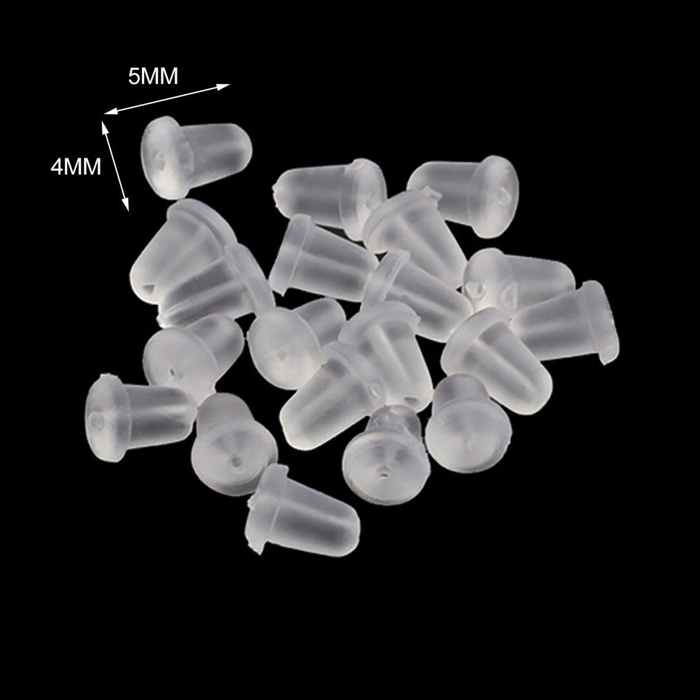 100pcs/lot Bullet-shaped Rubber Earring Backs Stoppers Ear Stud Earrings Cap
