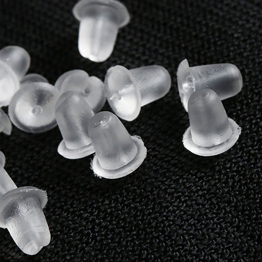 100pcs/lot Bullet-shaped Rubber Earring Backs Stoppers Ear Stud Earrings Cap