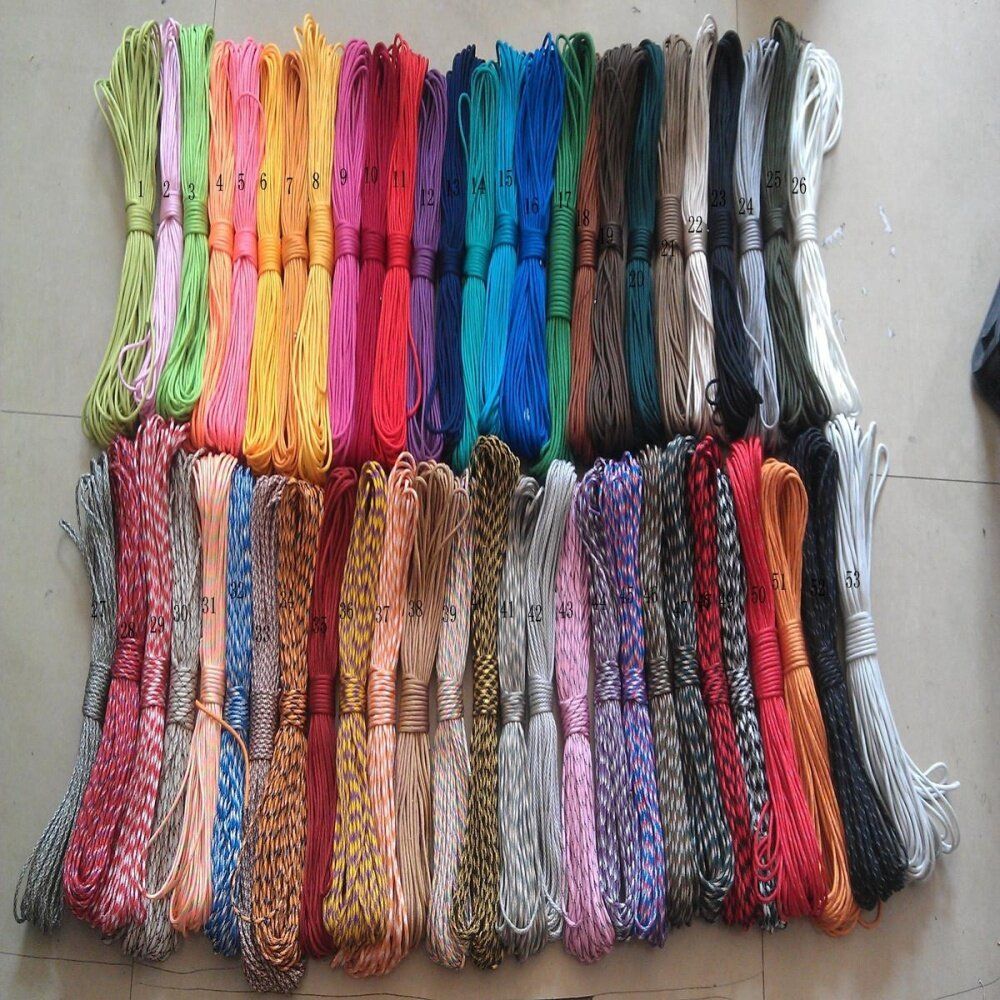 15FT 5meters 505 550 PARACORD 7 INNER STRANDS MIL SPEC TYPE III BUSHCRAFT SURVIVAL LANYARD 22rice (Beige)