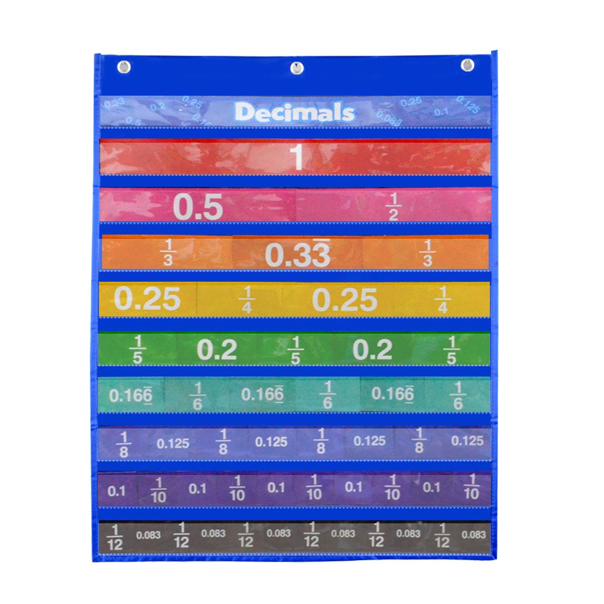 Classroom Accessory Pocket Chart With Fractions Decimals