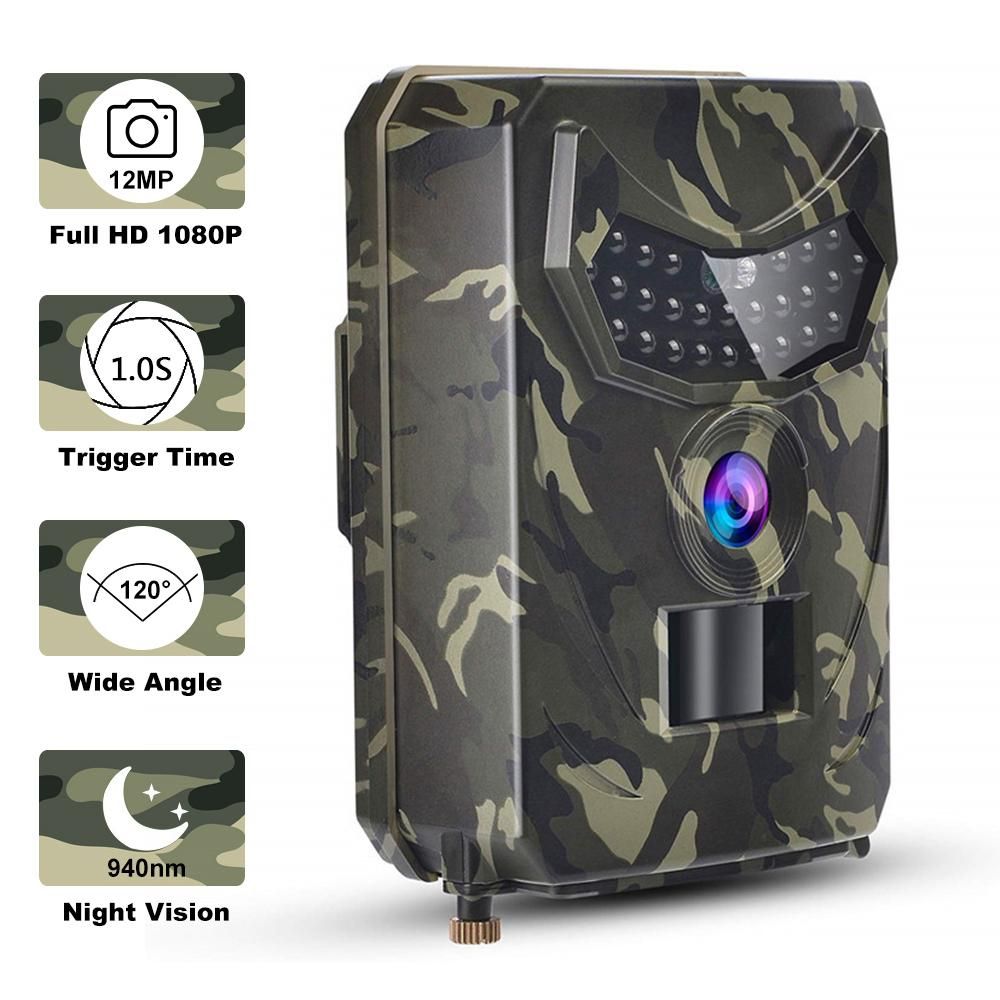 12MP 1080P Trail Camera Hunting Game Camera Outdoor Wildlife Scouting Camera with PIR Sensor Infrared Night Vision IP56 Waterproof