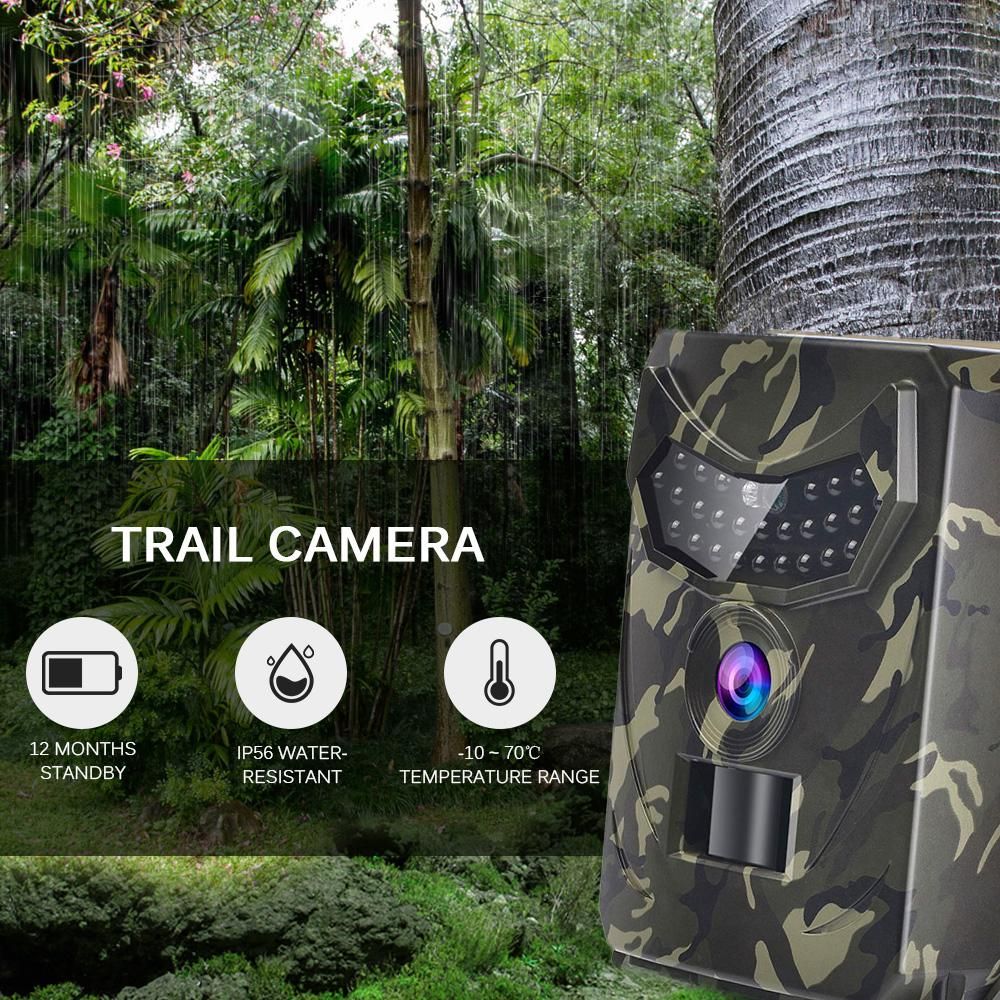 12MP 1080P Trail Camera Hunting Game Camera Outdoor Wildlife Scouting Camera with PIR Sensor Infrared Night Vision IP56 Waterproof