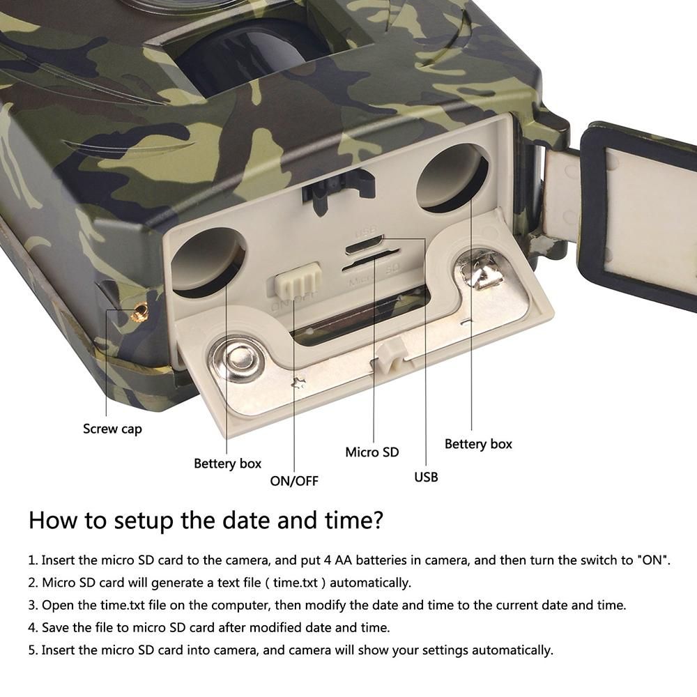 12MP 1080P Trail Camera Hunting Game Camera Outdoor Wildlife Scouting Camera with PIR Sensor Infrared Night Vision IP56 Waterproof