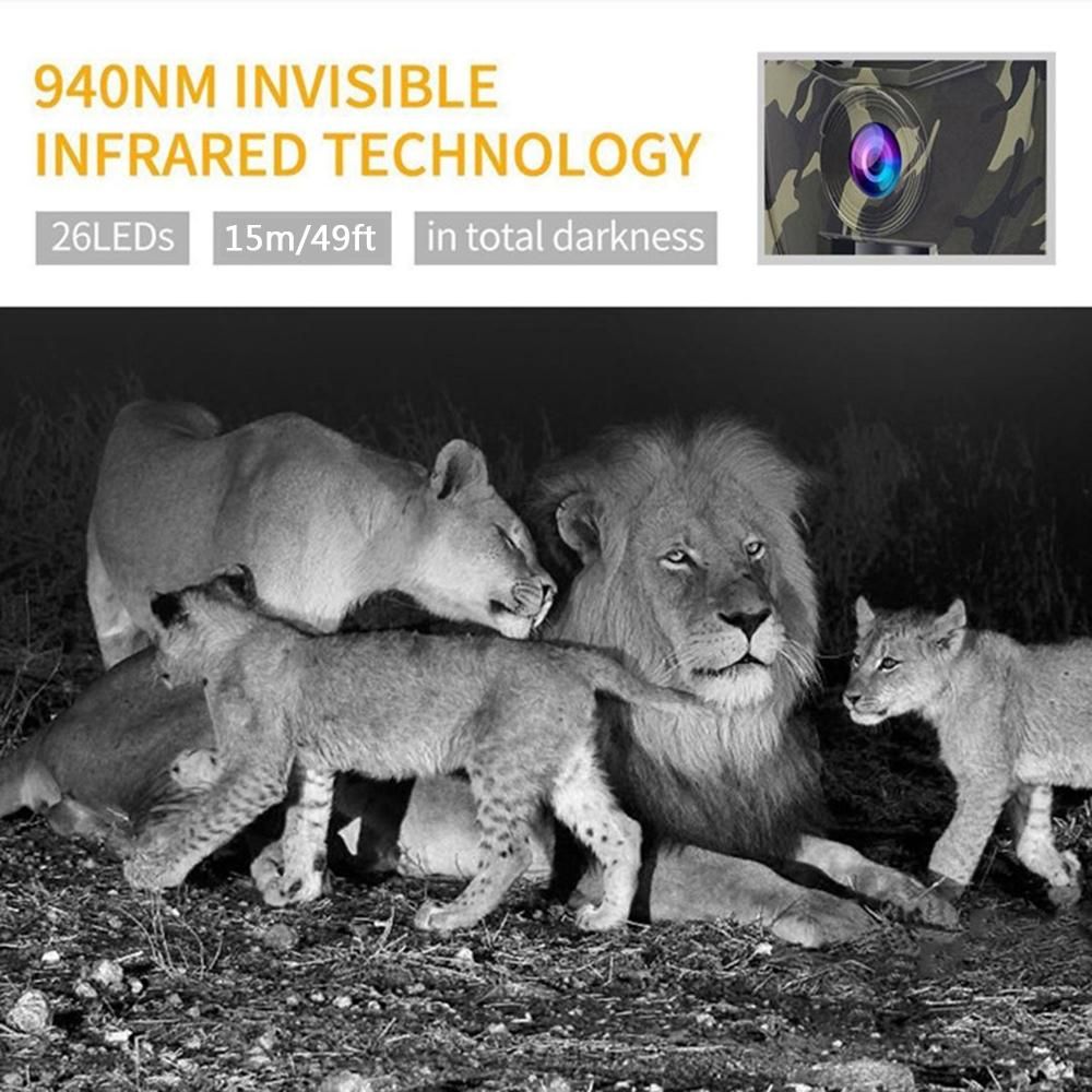 12MP 1080P Trail Camera Hunting Game Camera Outdoor Wildlife Scouting Camera with PIR Sensor Infrared Night Vision IP56 Waterproof