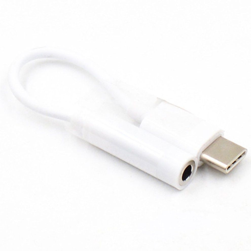 Type-  To 3.5mm Earphone  Able USB-  Male To 3.5 Female Audio Ja K Adapter-white