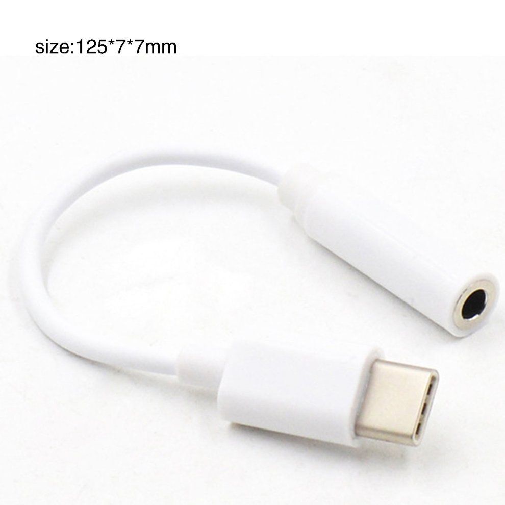 Type-  To 3.5mm Earphone  Able USB-  Male To 3.5 Female Audio Ja K Adapter-white