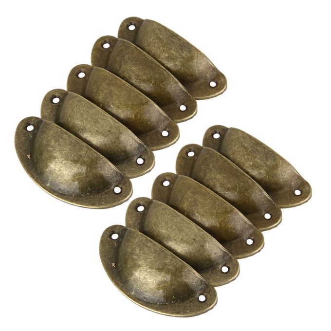 10Pcs Victorian Style Cup Shell Cupboard Drawer Cabinet Pull Handle D