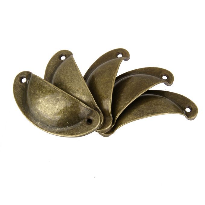 10Pcs Victorian Style Cup Shell Cupboard Drawer Cabinet Pull Handle D