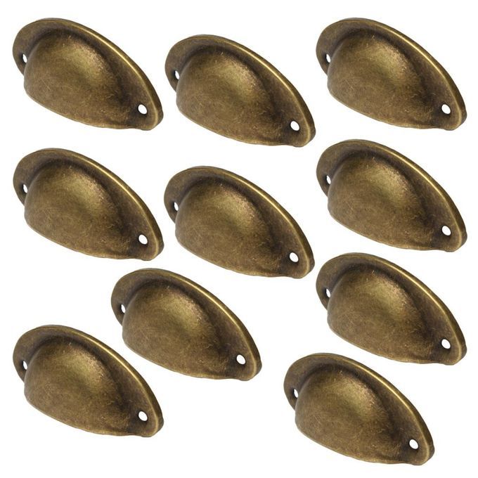 10Pcs Victorian Style Cup Shell Cupboard Drawer Cabinet Pull Handle D