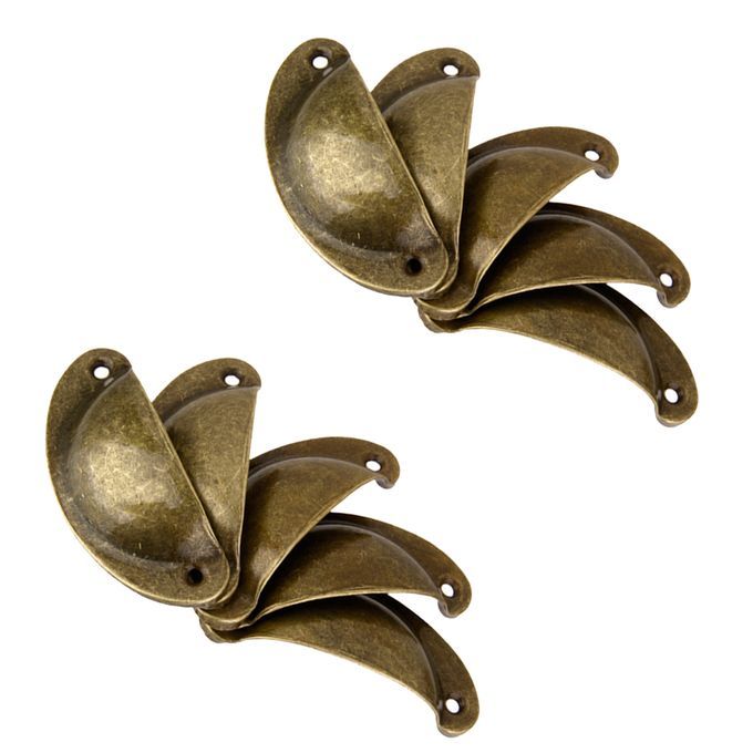10Pcs Victorian Style Cup Shell Cupboard Drawer Cabinet Pull Handle D