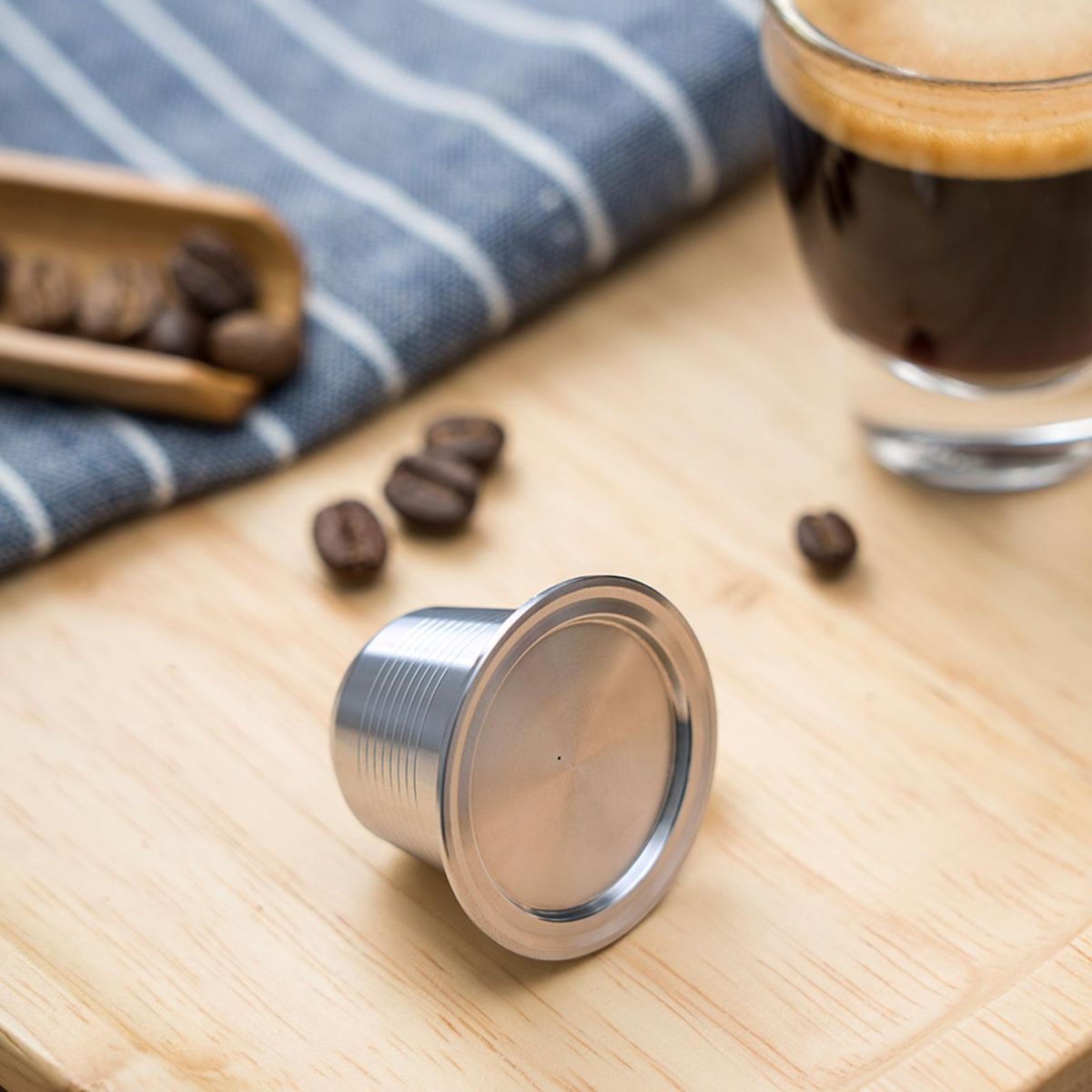 Stainless Steel Coffee Capsule Refillable Coffee Capsules Espresso Capsules Compatible with Nespresso Coffee Machine