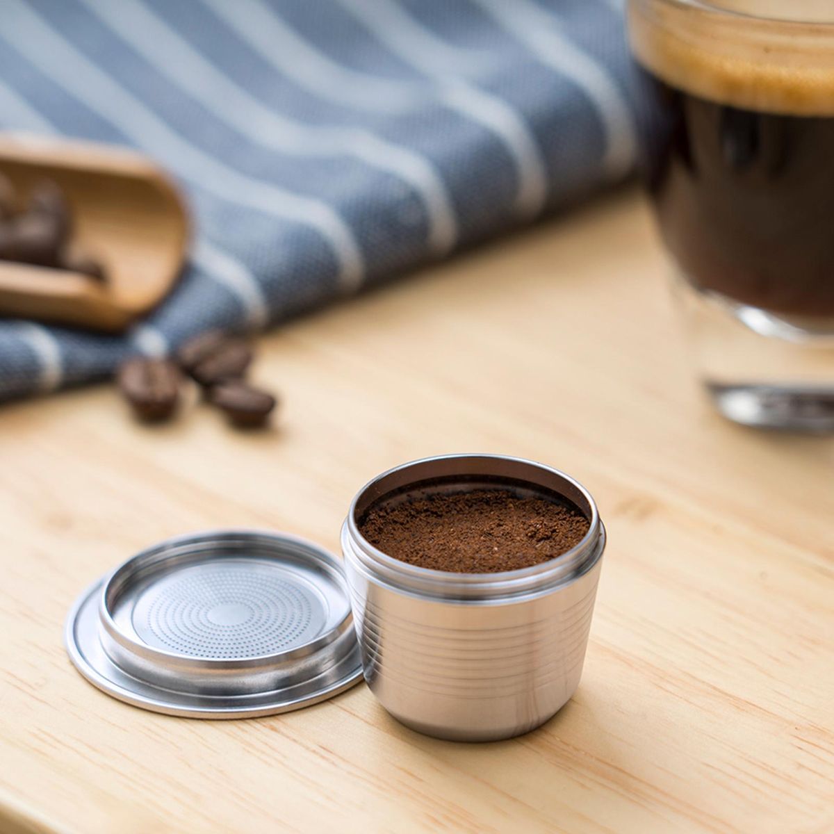 Stainless Steel Coffee Capsule Refillable Coffee Capsules Espresso Capsules Compatible with Nespresso Coffee Machine