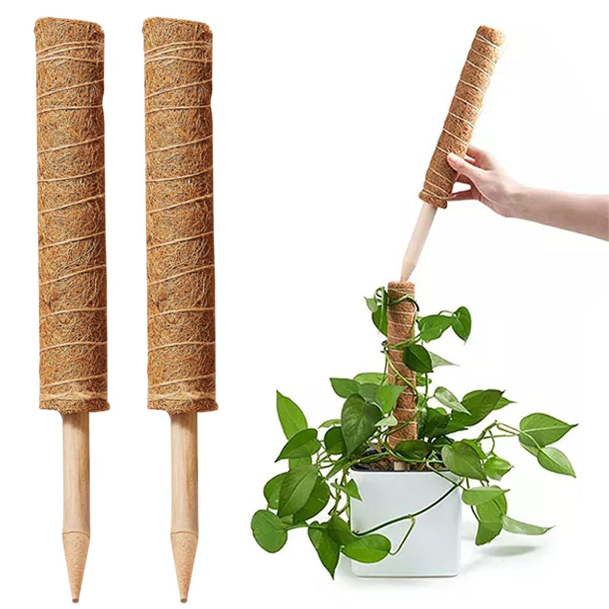 YEGBONG Coconut Silk Column Kit Climbing Plants Support Totem Pole Retain Moisture Grow Better