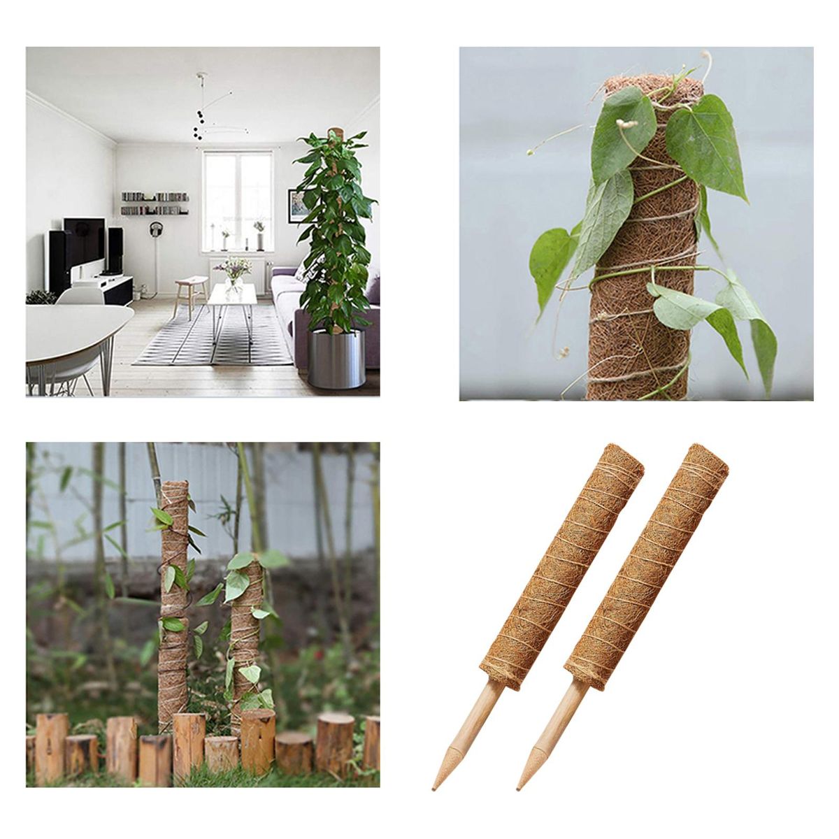 YEGBONG Coconut Silk Column Kit Climbing Plants Support Totem Pole Retain Moisture Grow Better