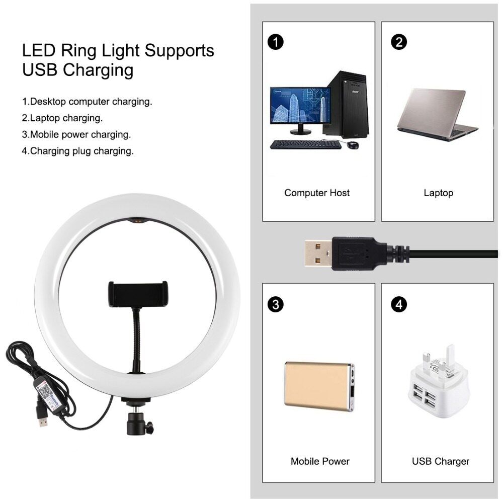 Portable LED Ring Light Dimmable Mode Bluetooth APP Control Remote Control With Tripod Stand For Selfie Photo Vlog Video Makeup Live Streaming Black