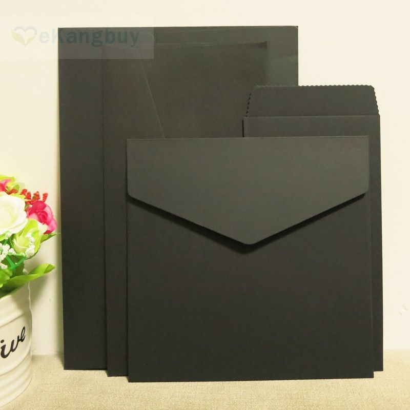 50pcs Black Envelopes Multi Sizes Available Plain