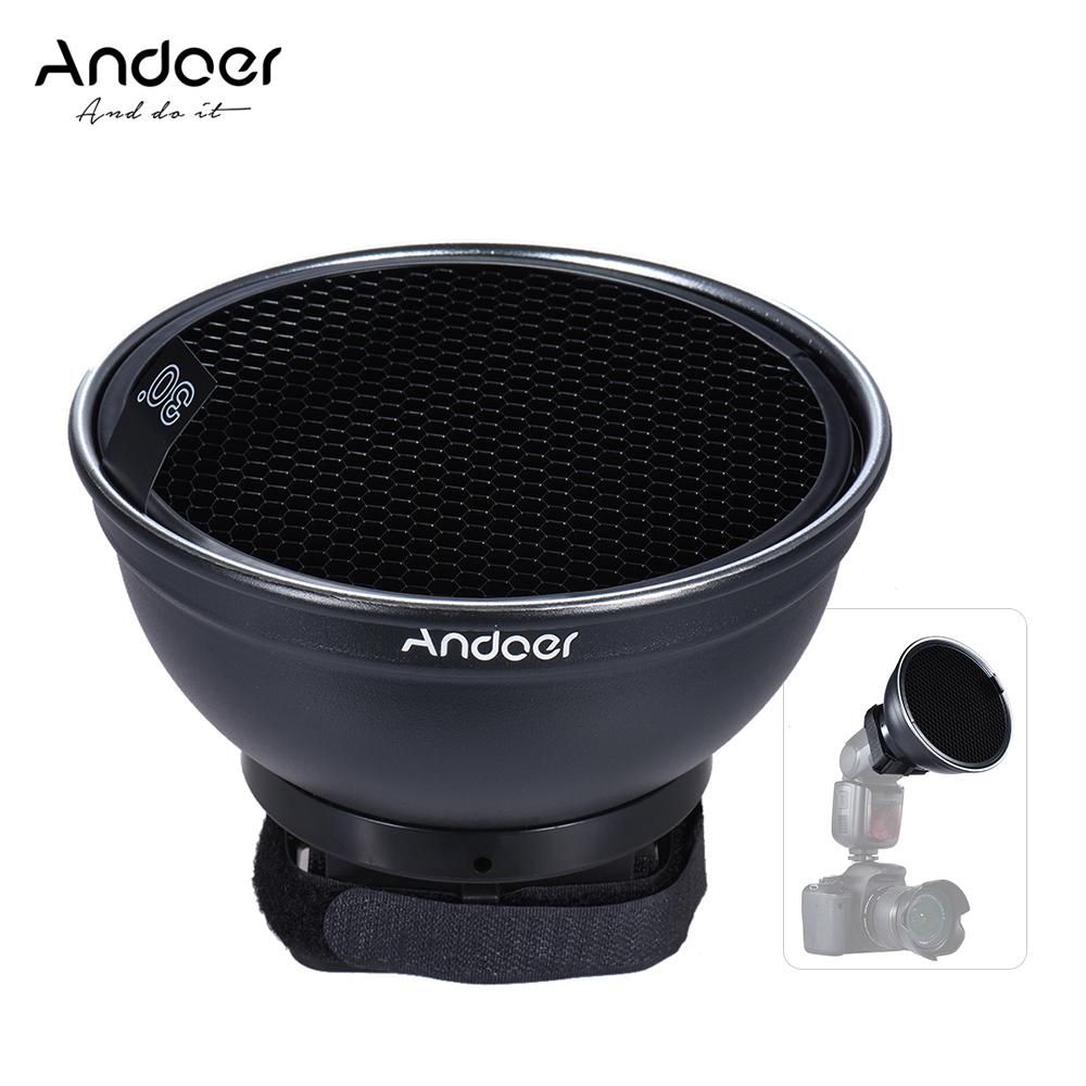 Andoer 5.9'' (15cm) Silver Beauty Dish Diffuser w/ 30 Degree Honeycomb Replacement for Neewer Canon Nikon Yongnuo Godox Meike Vivitar Photography On-camera Flash Speedlite Speedlight