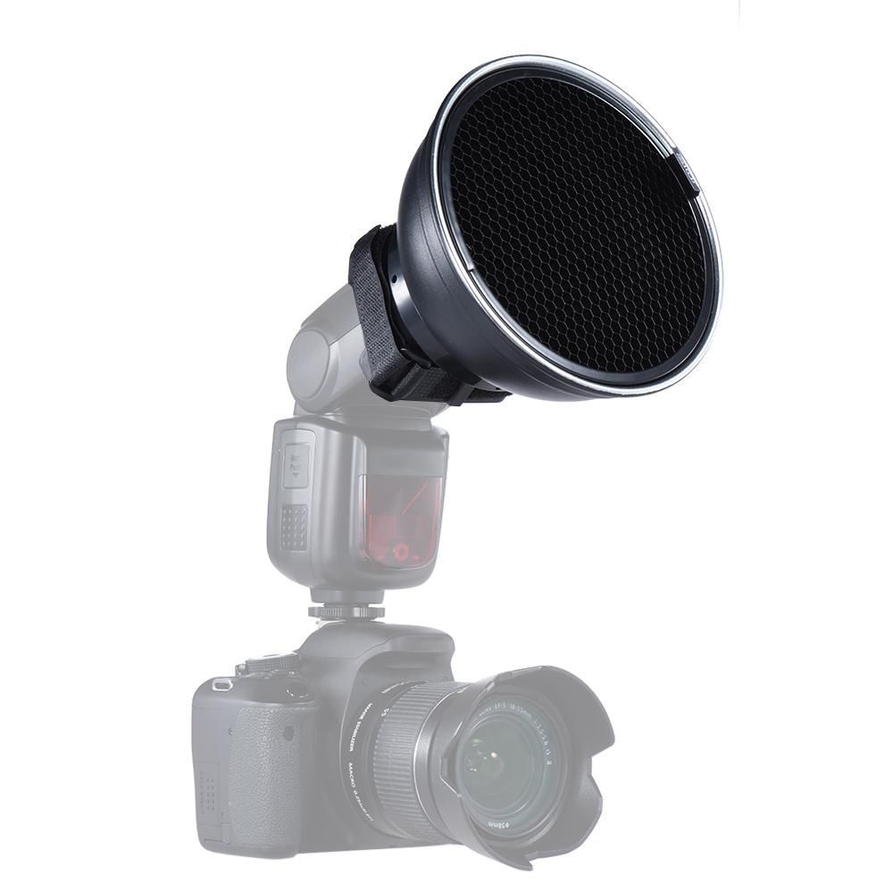 Andoer 5.9'' (15cm) Silver Beauty Dish Diffuser w/ 30 Degree Honeycomb Replacement for Neewer Canon Nikon Yongnuo Godox Meike Vivitar Photography On-camera Flash Speedlite Speedlight